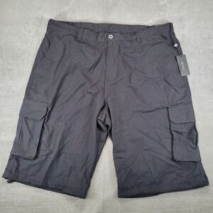 Enrico Rossini Mens Black Linen Blend Cargo Shorts Size 42 New